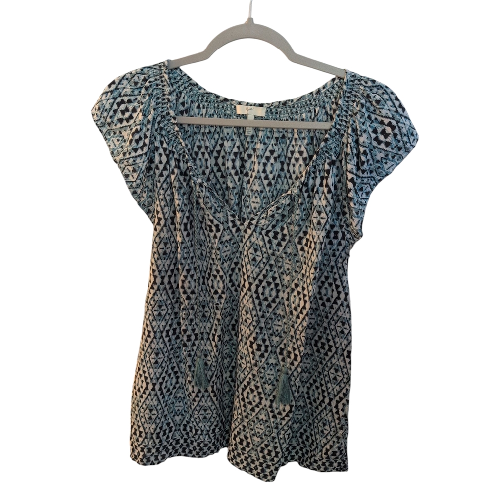 Joie Blue Geometric Print Blouse